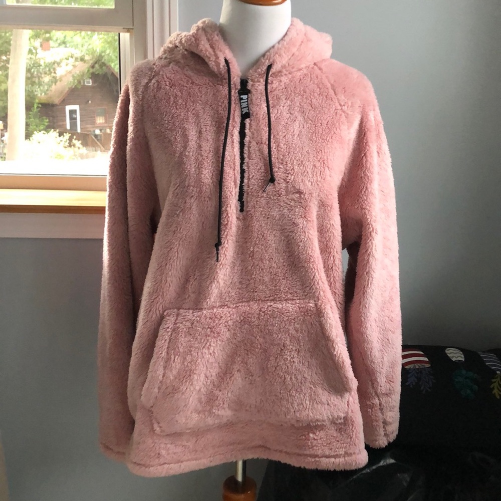 Pink Oversized Sherpa zip up